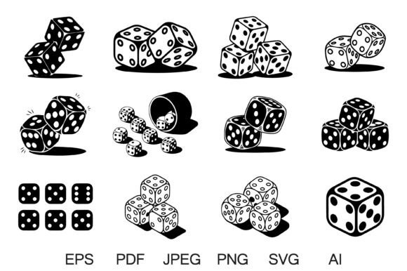 Dice Clipart Vector Bundle