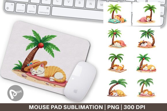 Mouse Pad Tropical Nap Cat: Comfort Meets Creative Design