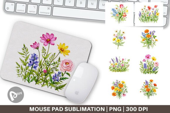 Mouse Pad Wildflower Drift: A Sublimation-Ready Design to Enrich Your Workspace